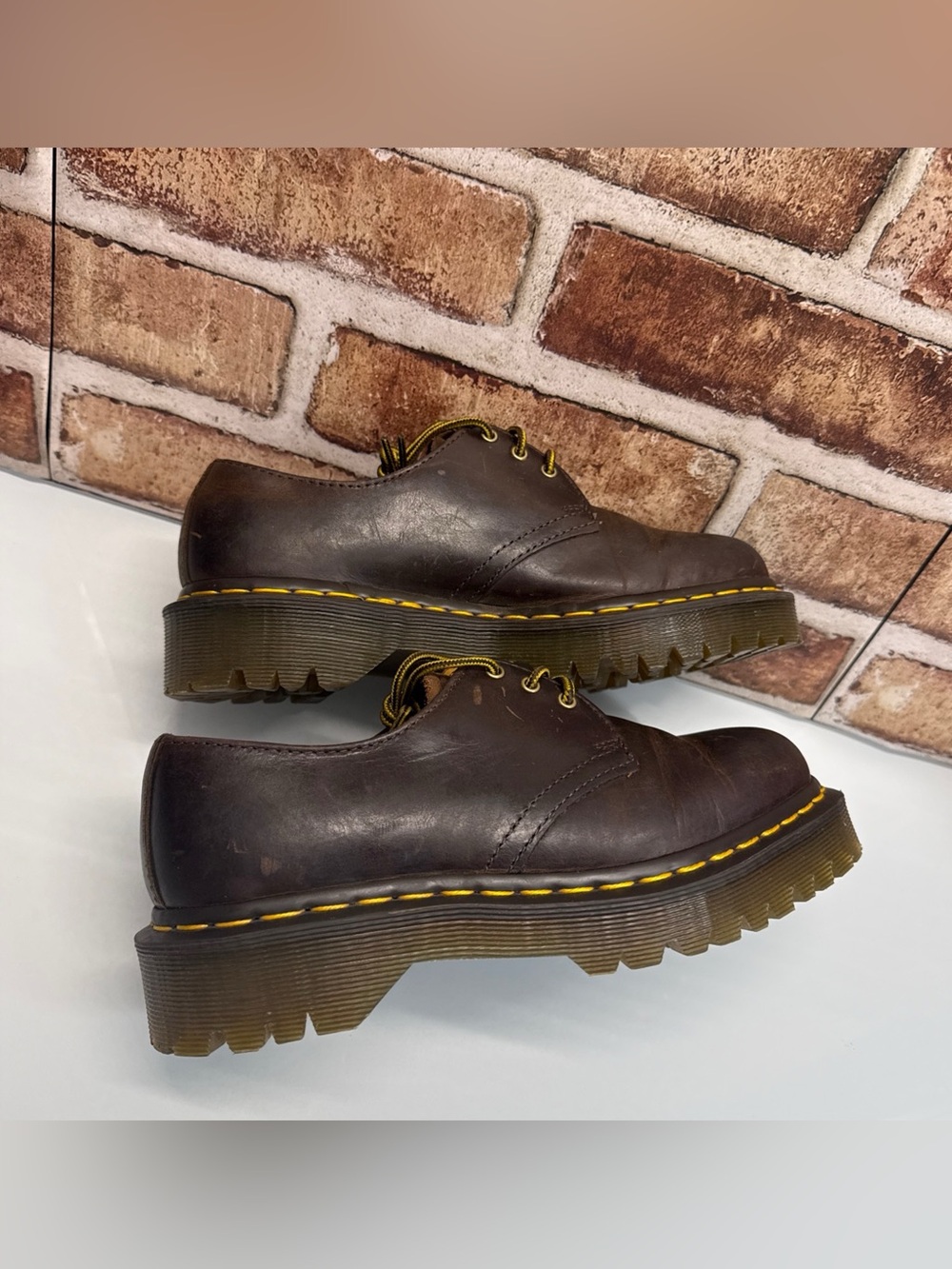 Dr. Martens AirWair Brown Leather Oxford Shoes Women's 7 (men’s Sz 6) - Picture 5 of 11